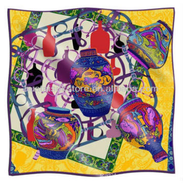 Шелковый шарф Новый дизайн вазы Big Square Silk Scarf